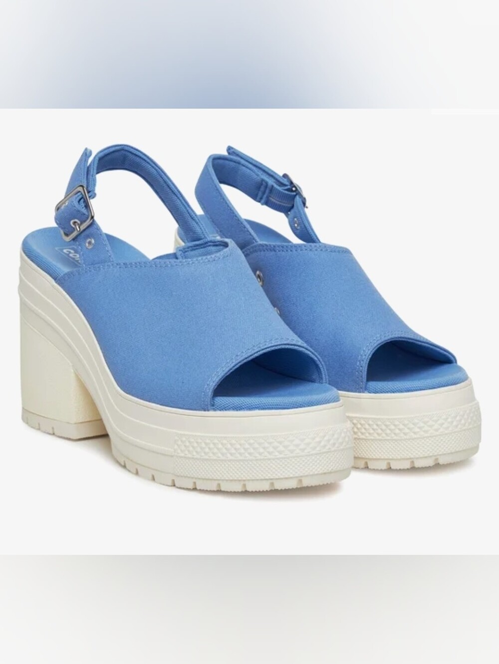 Converse Light Blue Canvas Platform Slingback Sandals